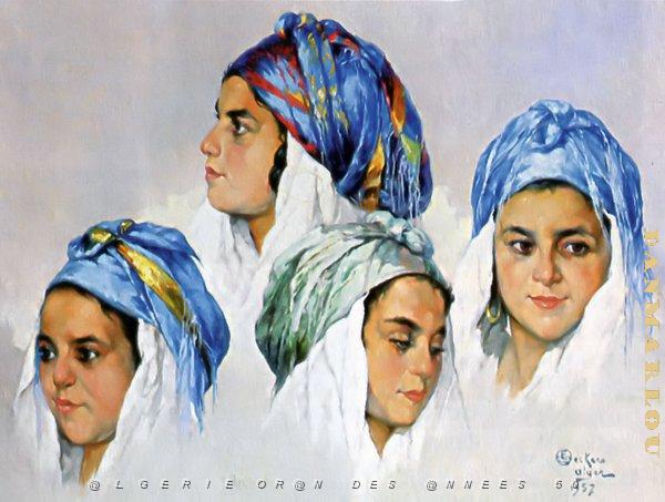 EMILE DECKERS (98).jpg - Quatre portraits d'alg�riennes - Alger - 1957